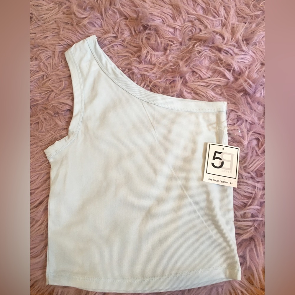 Light blue one shoulder top